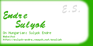 endre sulyok business card